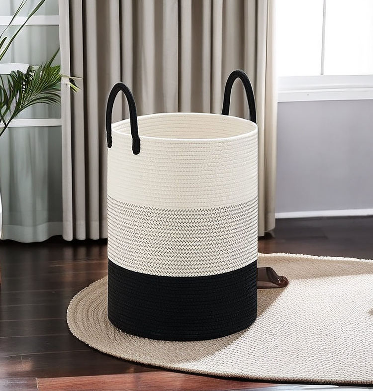 Nordic Cotton Thread Dirty Clothes Basket Storage Basket Bedroom Washing Clothing Toys
