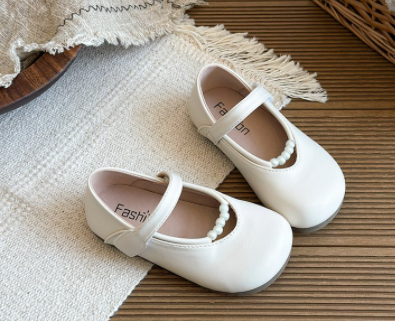 2026 Spring New Arrival, Fashion Girls' Flat Shoes, Korean Style Princess Soft Sole Round Toe Leather Shoes, Wholesale Kids Footwear