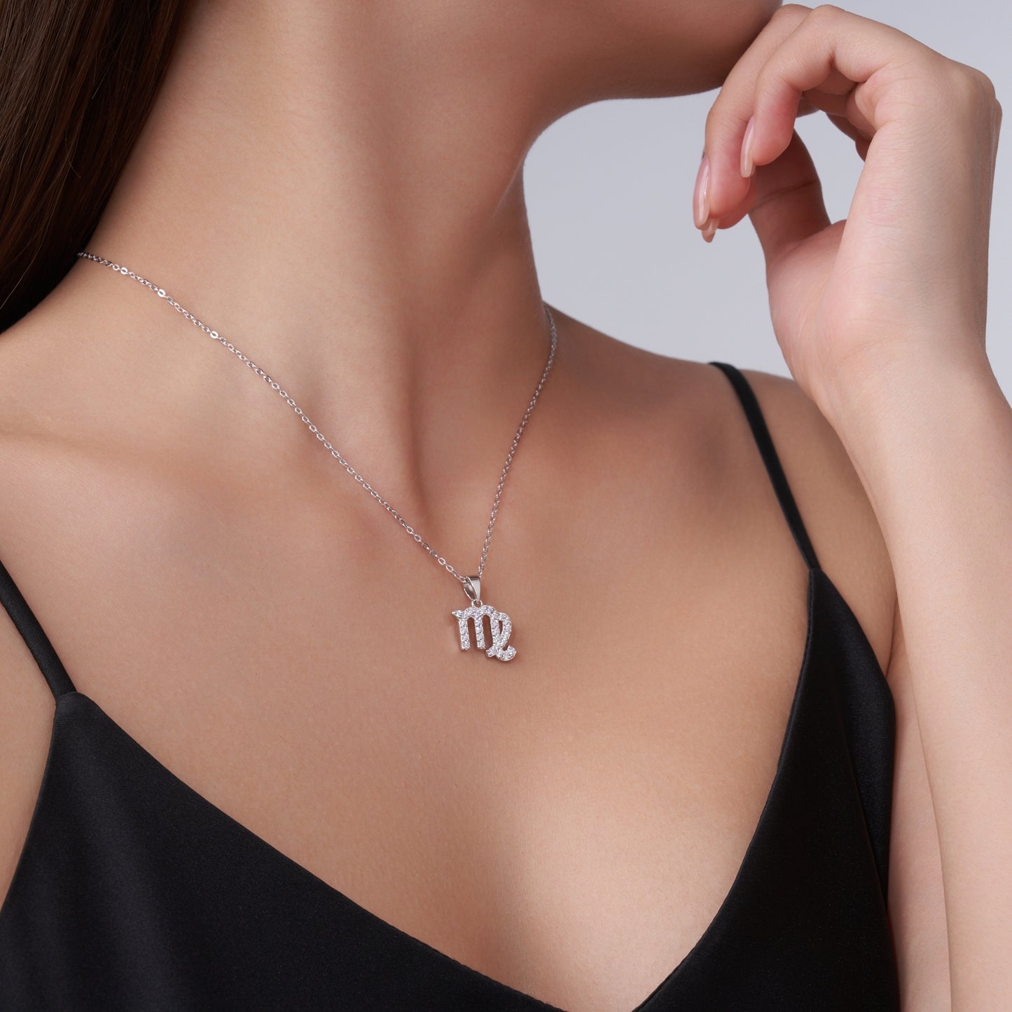 S925 Sterling Silver Virgo Necklace For Women  D Color VVS1 Moissanite Zodiac Pendant, 3.6g Platinum Plated Astrology Jewelry With GRA Certificate, Perfect Birthday & Anniversary Gift Box Set For Her