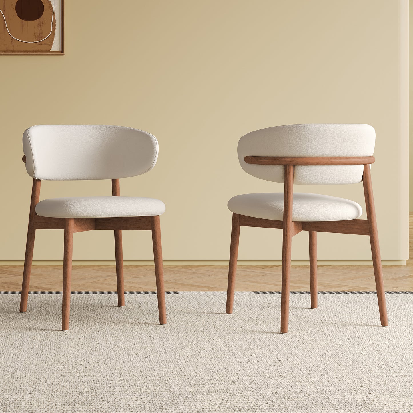 Mid-Century Modern Wood Feet Dining Chair  Set Of 2  -Stylish Wooden Chairs For Dining Room, Kitchen, Or Living Room, Comfortable & Durable, Easy To Assemble  Old Sku W509P316122