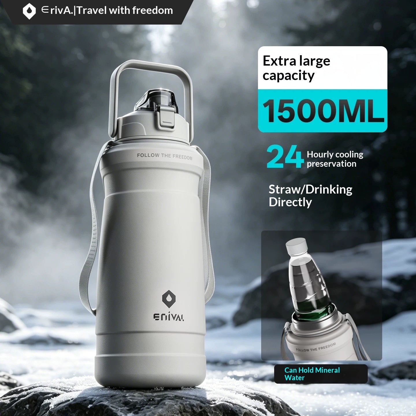 Large-capacity Outdoor 316 Stainless Steel Water Bottle
