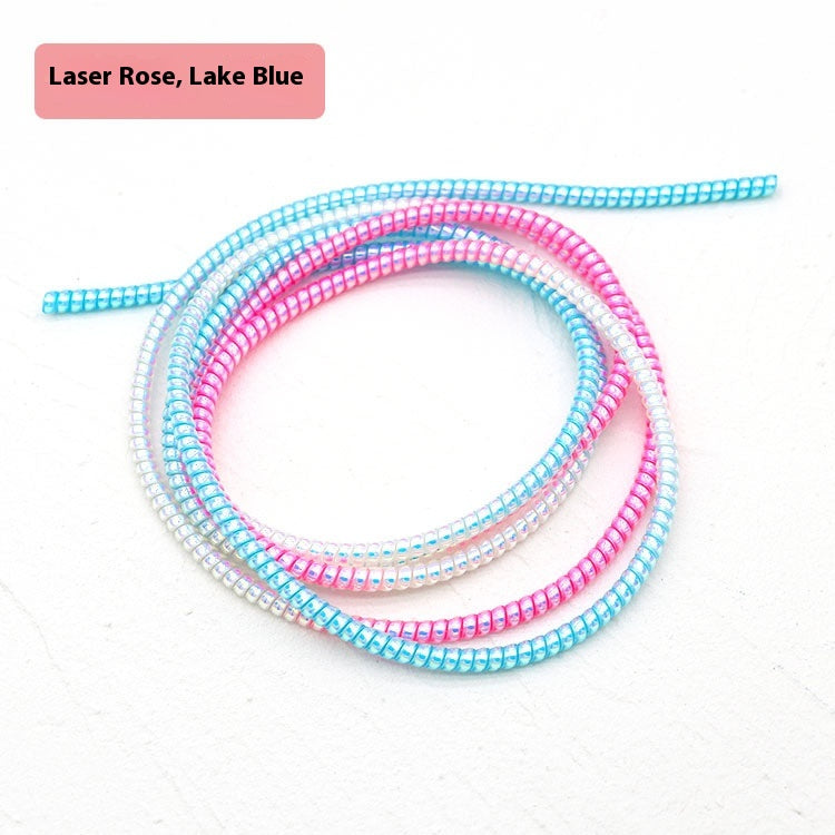 Laser Mobile Phone Charging Cable Winding Spring Rope Protective Case