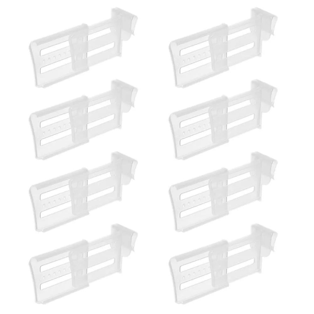 8pcs Transparent Plastic Refrigerator Dividers Home Use Extendable Refrigerator Storage Organizer Bins