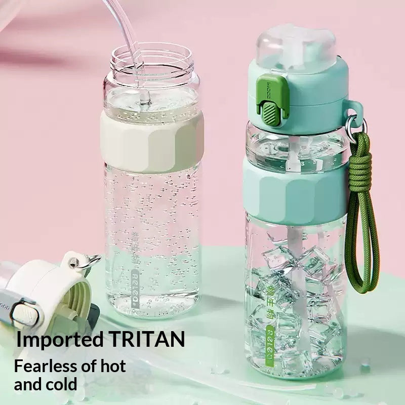 Summer Outdoor Mens Water Bottle With Straw