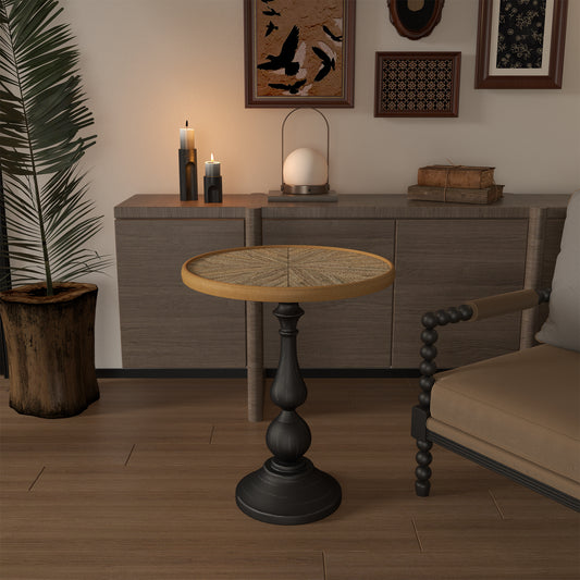 Wooden End Tables Retro Side Table French Country Accent Coffee Side Table Modern Small Round Tea Table Pedestal Side End Table For Living Room Household Restaurant Homestay