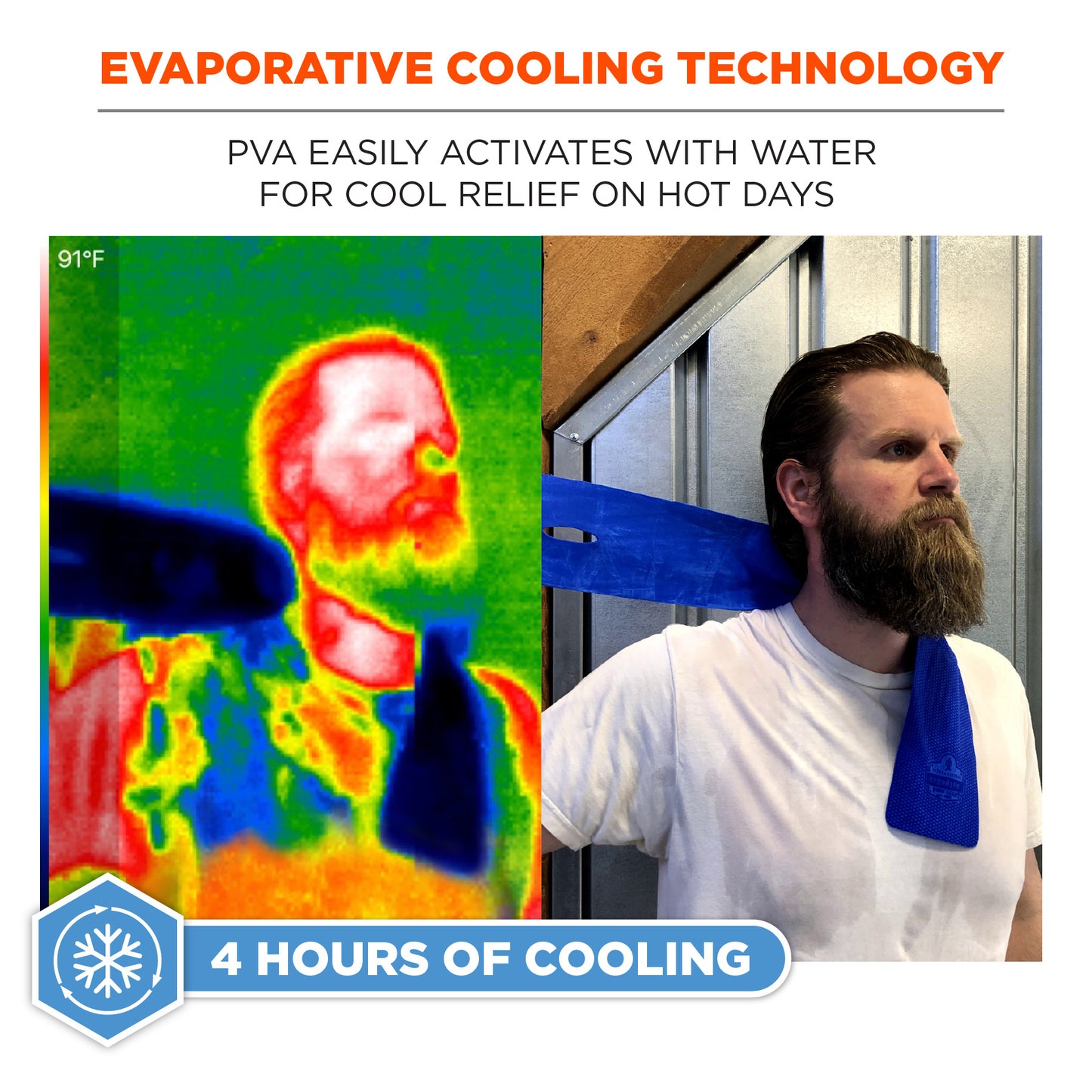 Water-Activated Cooling Neck Strap PVA Ice-Cool Towel