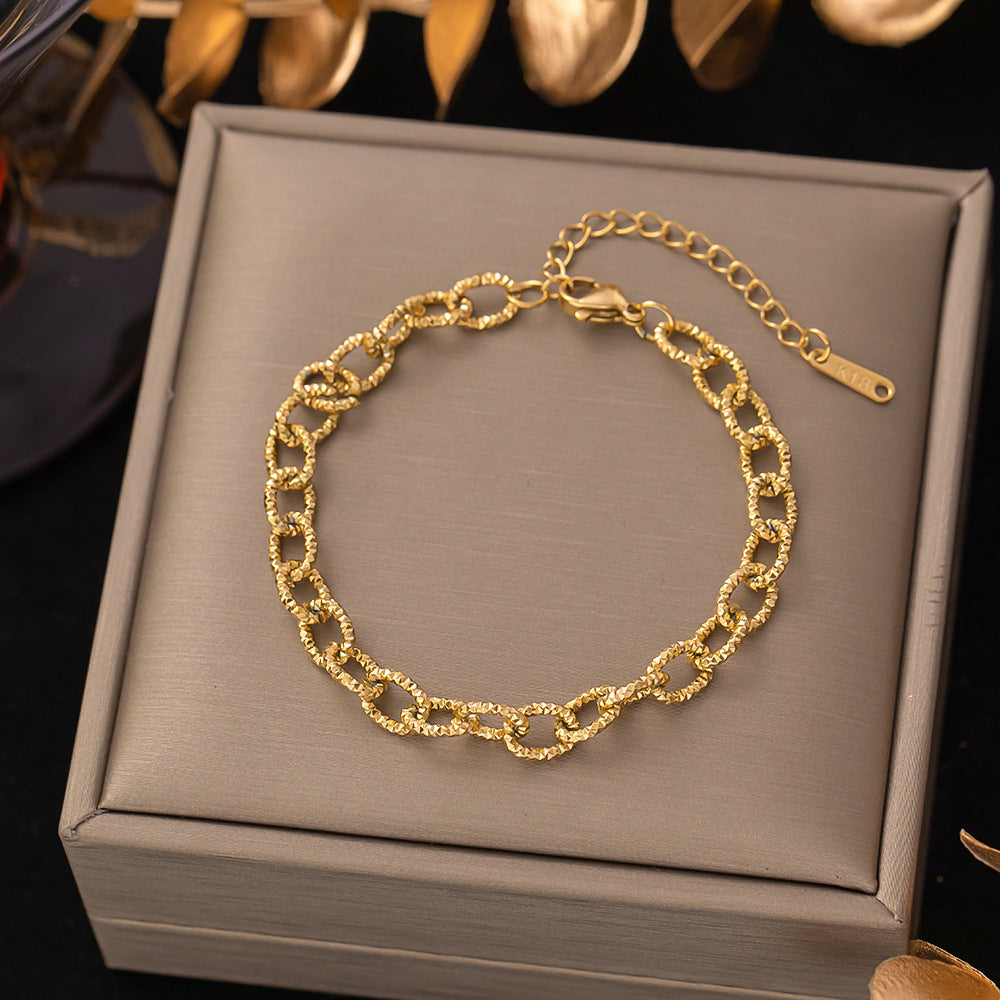 European And American Non-Fading New Titanium Steel Bracelets For Women, Versatile Ins Style Hand Accessories, Fashionable Hand Jewelry For Girls, High-End