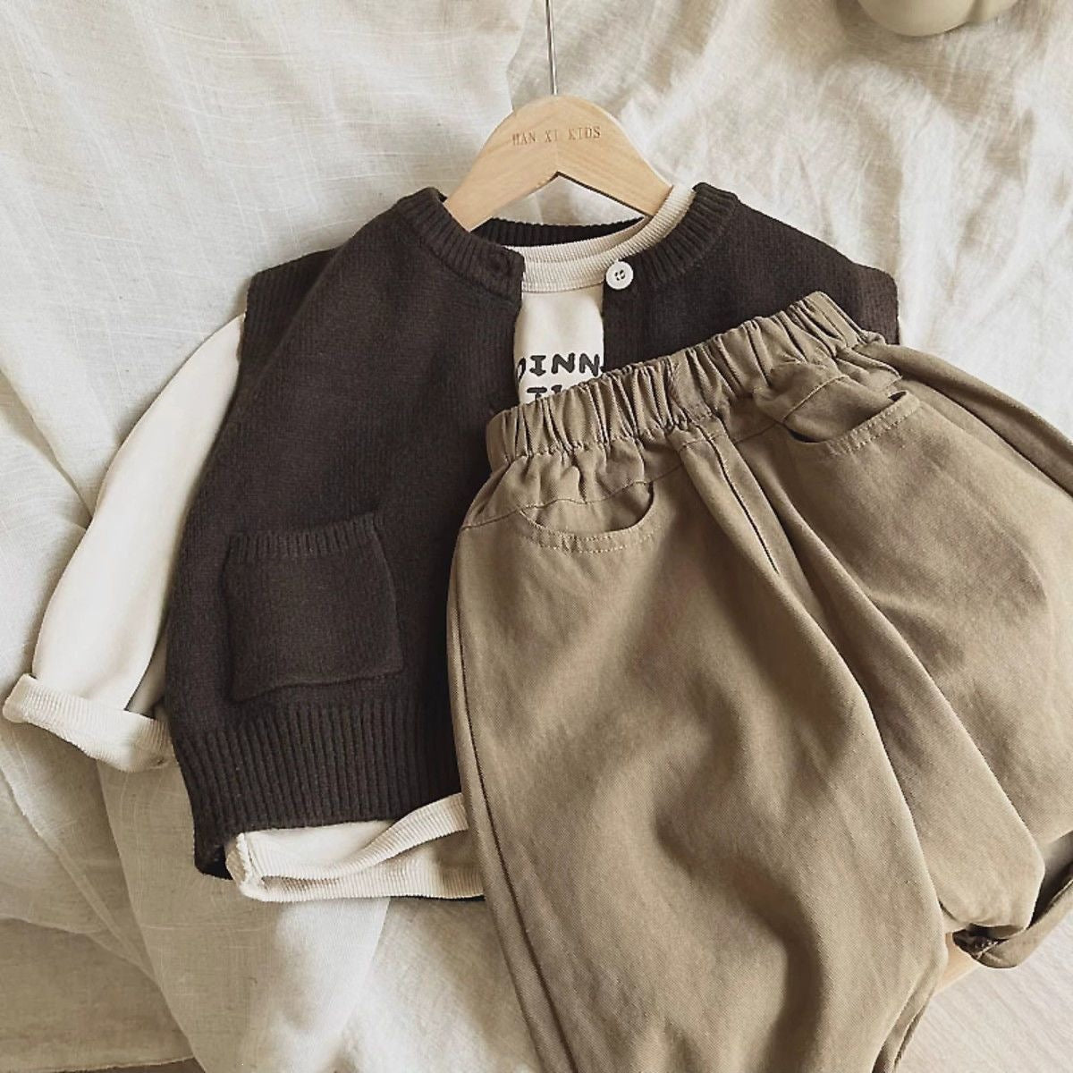 Korean-style Children's Single-piece Vest Three-piece Set