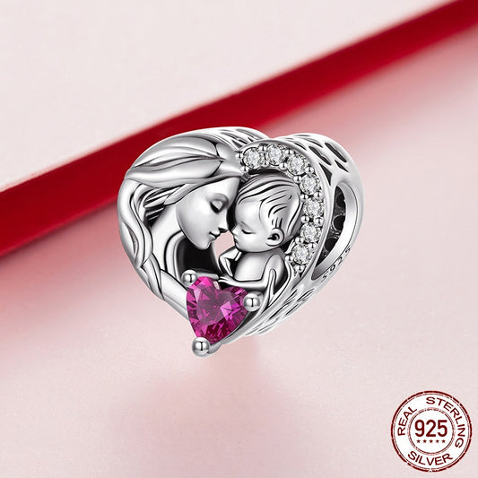 S925 Silver Mother-child Family Affection Beaded Festival Diy Bracelet Accessories