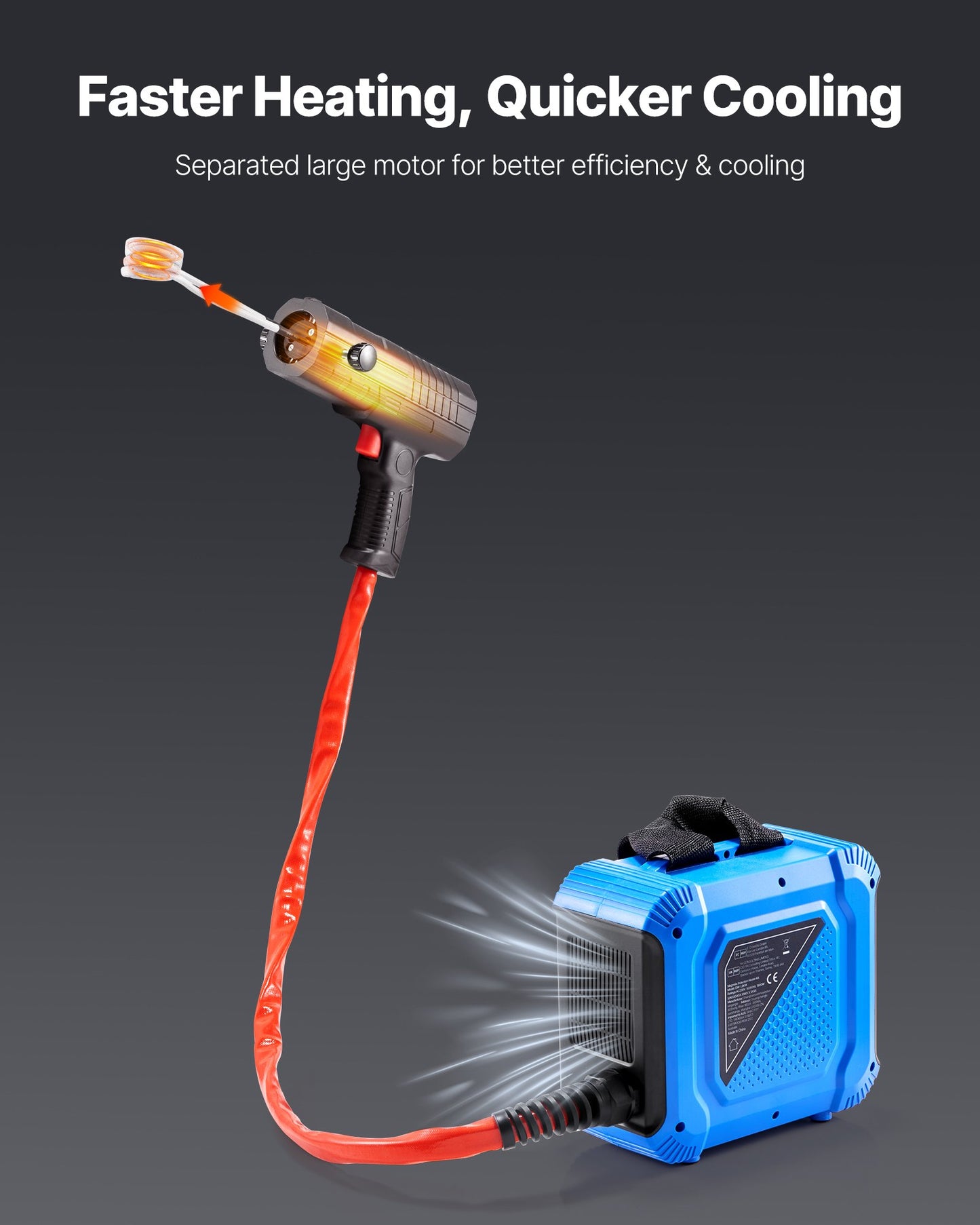 Induction Heater Bolt Removal, 1800W 110V Magnetic Induction Heater Kit, Handheld Nut Buster Tool, Mini Heating Machine For Rusty Screw Removing, Car Garage Repairing Tools With 4 Coil And Box