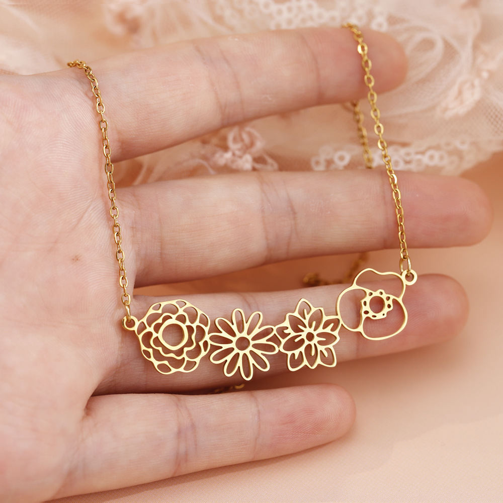 December Birthday Flower Necklace Female Accessories
