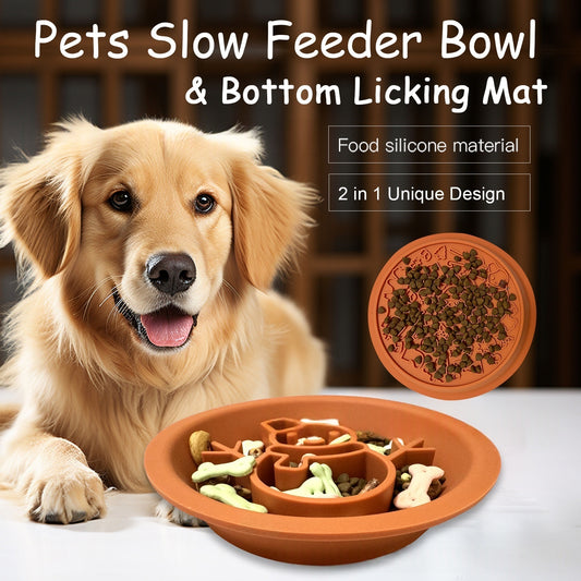 Slow-feeding Bowl Silicone Pet Supplies For Cats And Dogs