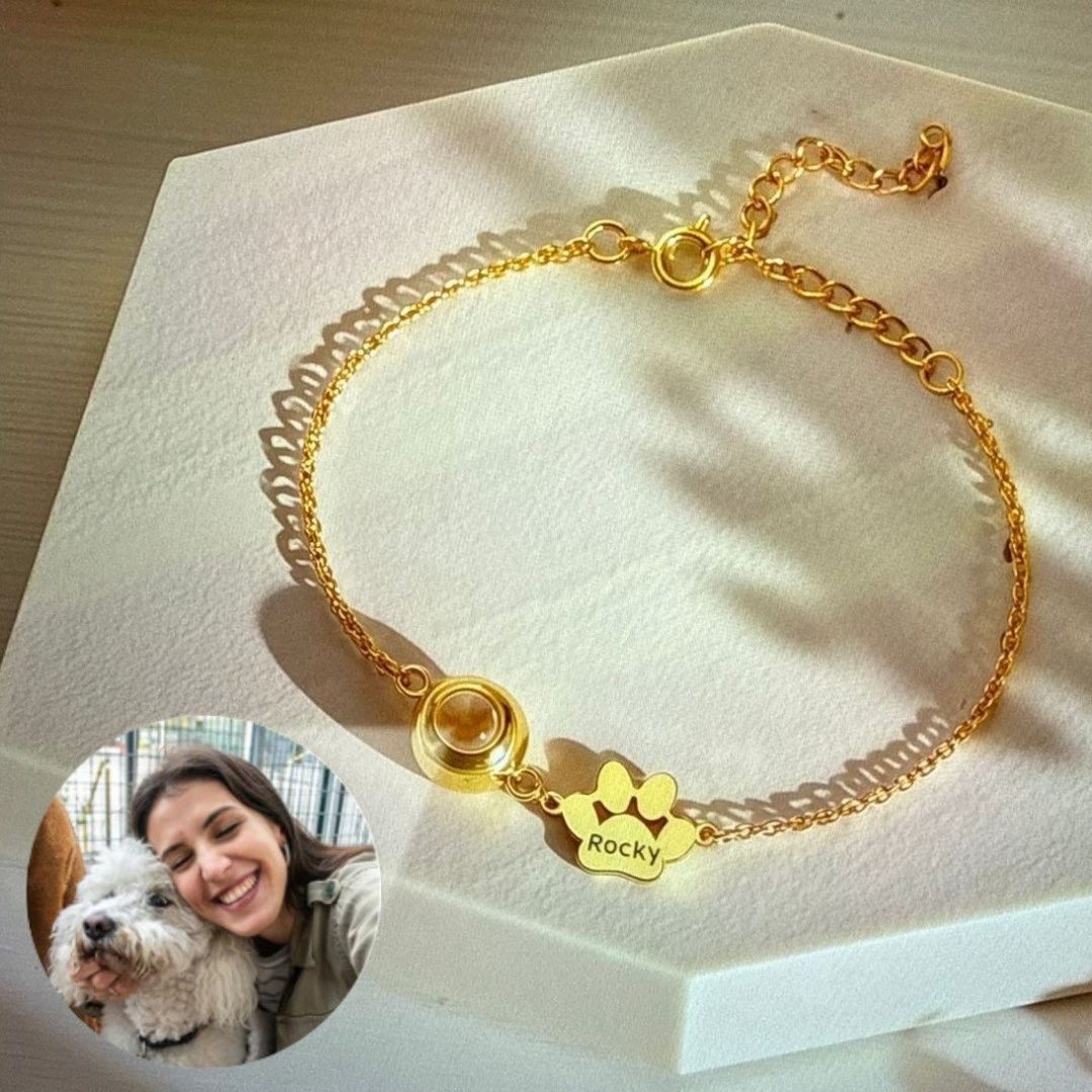 Creative And Versatile Stainless Steel Pet Paw Print Bracelet