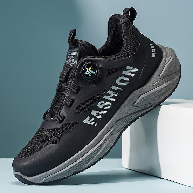 2026 New Summer Sports Shoes For Teen Boys, Rotating Buckle Ultra Light Shock Absorbing Soft Sole Casual Running Sneakers For Students