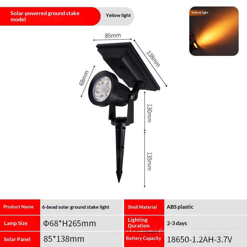 Solar-powered Spotlight Outdoor Ambiance Waterproof