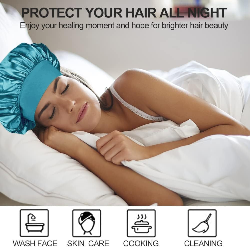 Wide-brimmed High Elastic Headscarf Beauty Salon Shower Cap Care Satin Nightcap
