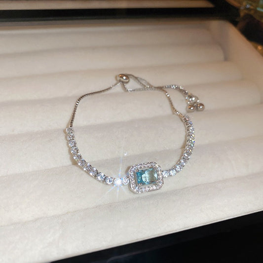 Fashion Geometric Cubic Zirconia Bracelet Minimalist Bangle Daily Wear Jewelry