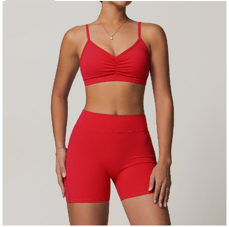 Beauty Back Yoga Clothes Suit Cargo Pocket Sports Suit High Waist Hip Lift Workout Clothes