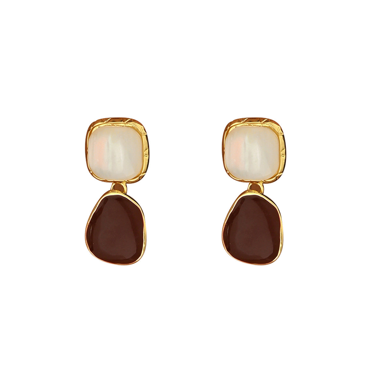 2026 New Fashion Geometric Earrings For Women, Niche High-end Inlaid Red Cubic Zirconia Stud Earrings, Versatile Women Ear Jewelry