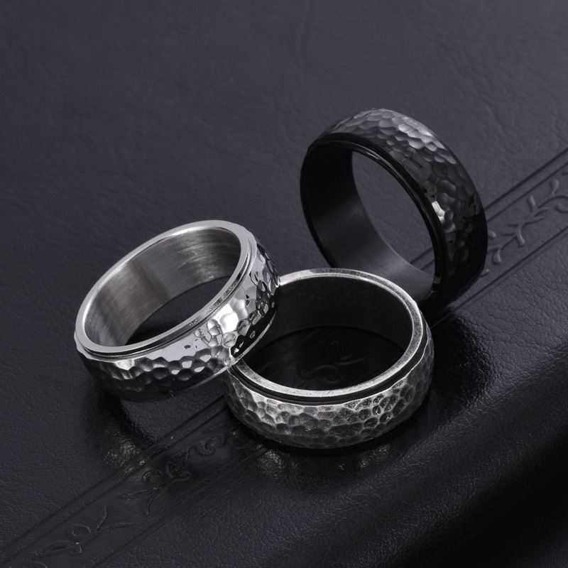 Hammer Pattern Personality Style Rotatable Ring Small Chinese Style Jewelry Accessories Ring