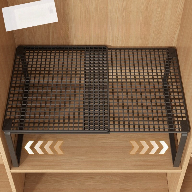 Minimally Designed Wardrobe With Layered Partitions And Storage Shelves