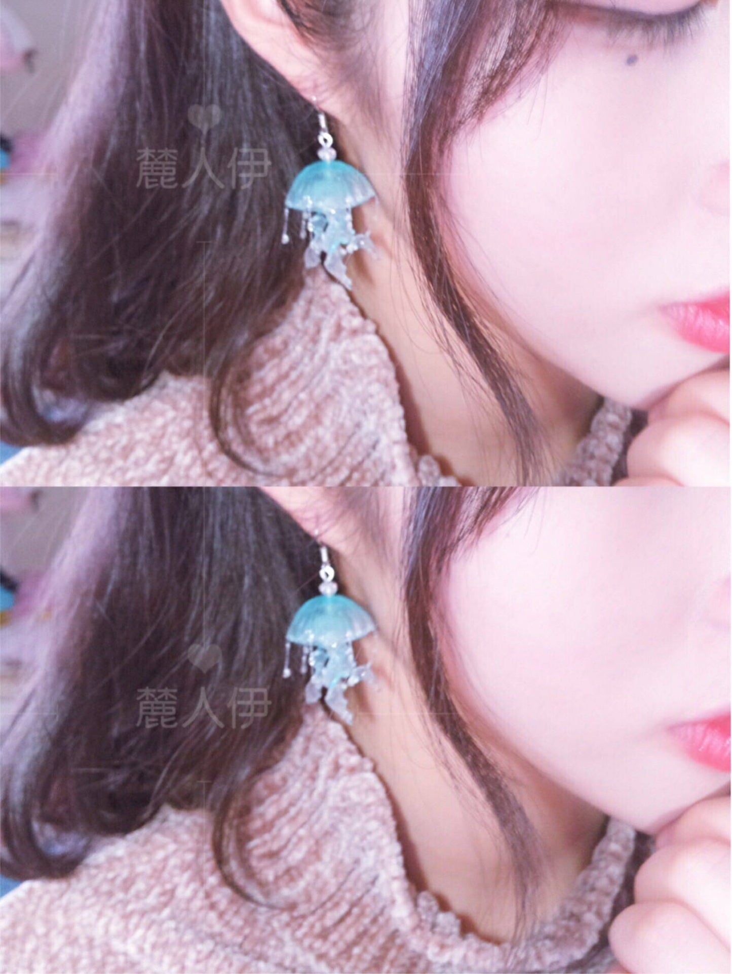 Niche Design New-style Sea Moon Jellyfish Earrings