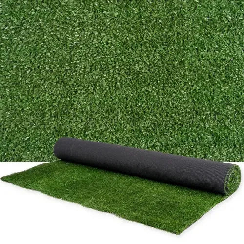 5ft X 10ft Artificial Grass Turf With Drainage Holes, 0.6' Thick Low Pile Fake Lawn Mat With Rubber Backing - Budget-Friendly Indoor Outdoor Pet Grass For Patio, Balcony, Yard, And Garden Decor
