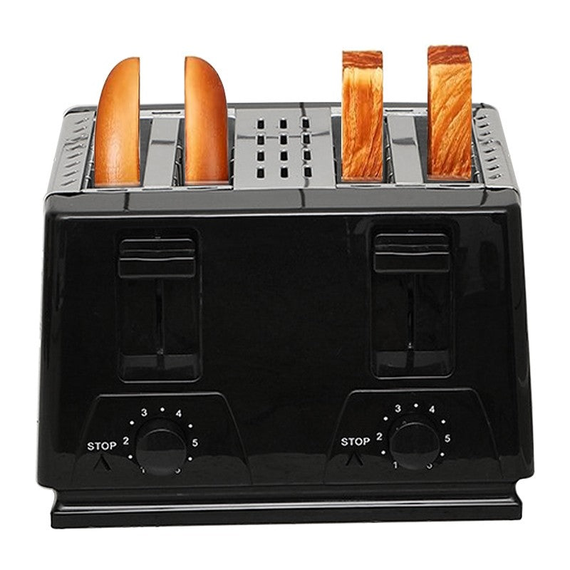 Kitchen Toaster 4 Slice Steel Variable  Defrost Reheat Extra Wide Slot