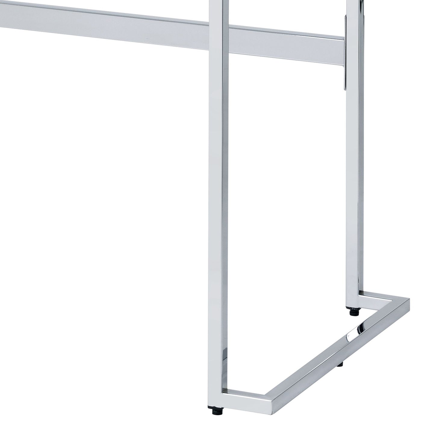 Tigress White Printed Faux Marble Top & Chrome Finish Writing Desk