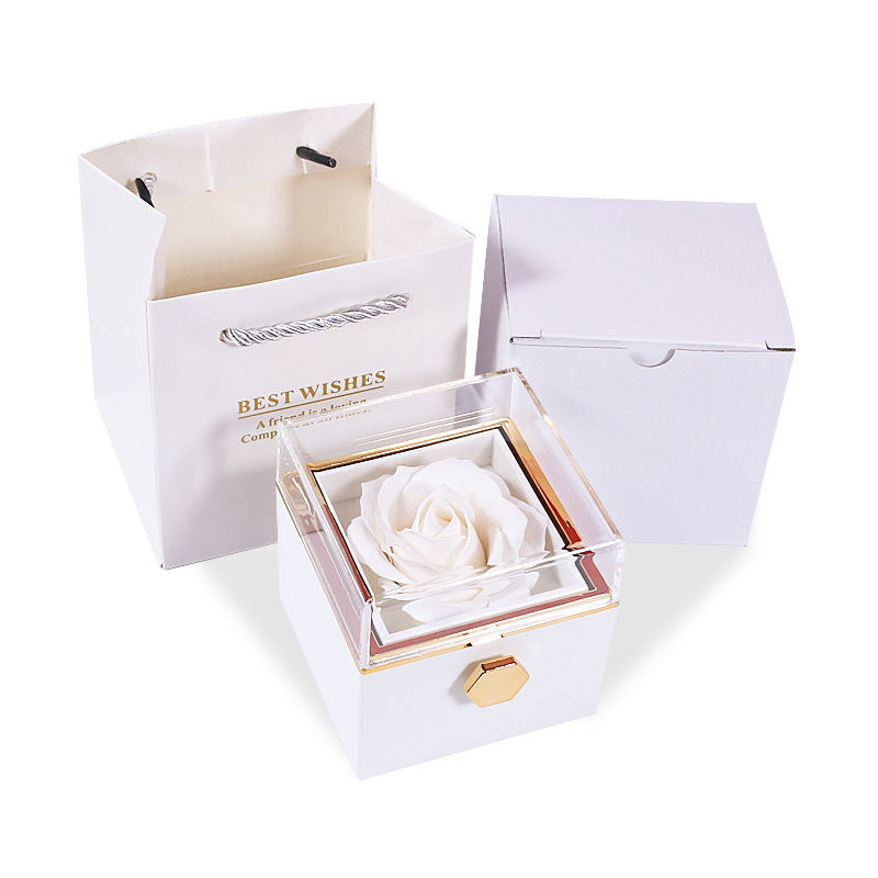 Valentines Day Rose Flower Gift Box Paint Rotation