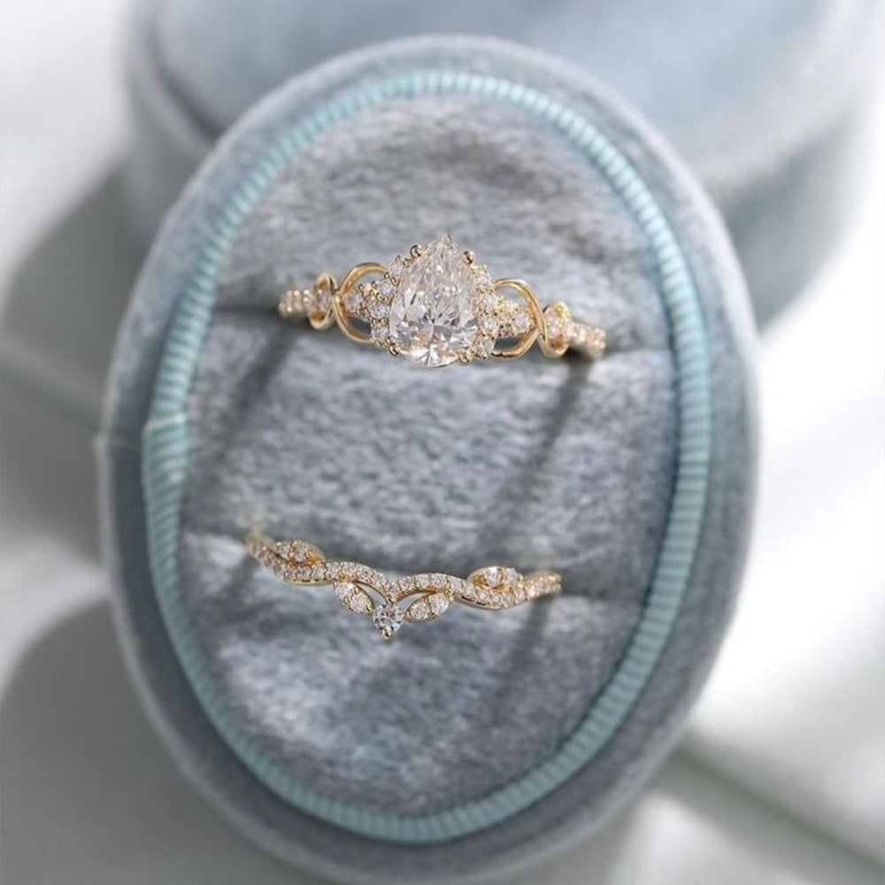 Womens Fashion Micro-Pave Cubic Zirconia Ring Set