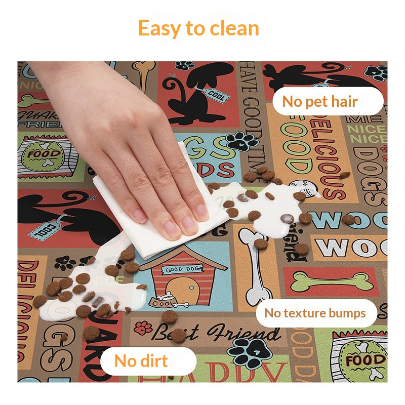 Pet Floor Mat Waterproof Leather Fence Rug  Dog And Cat Feeding Mat