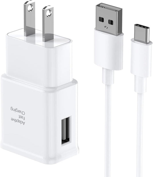 Type C Charger Fast Charging, 2 Pack USB C Android Phone Wall Charger Block And 6ft Charge Cable Cord, For Androids Galaxy S8, S9, S10 Plus Active S10e, S20,S21 Ultra Plus, Note 8 9 10