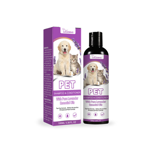 Yegbong Pet Shampoo, Pet Bath Relieves Skin Itchy, Hair Smooth Non-Knotting Shampoo