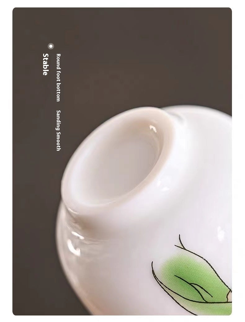 White Jade White Porcelain Beauty Kung Fu Tea Set Porcelain Master Cup