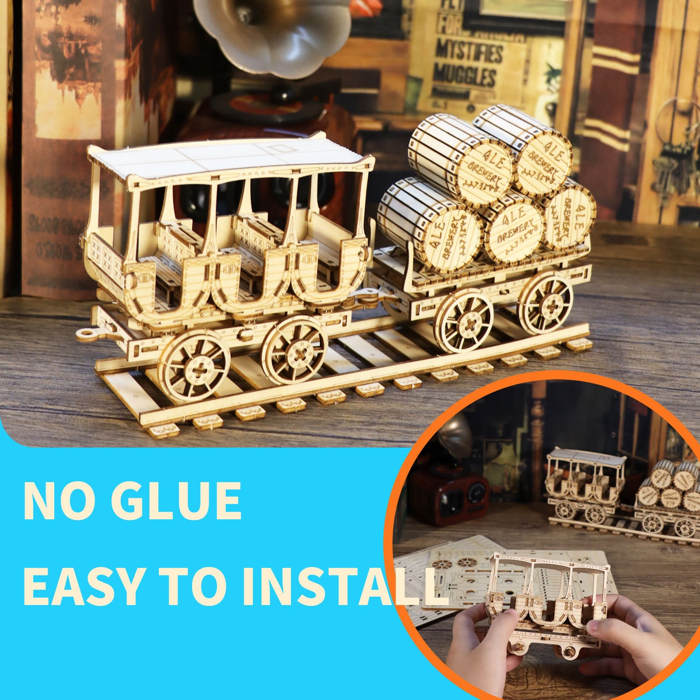 Sales Are Prohibited On The TEMU And SHEIN - 3D Wooden Puzzles Wine Truck Model Kits Brainteaser And Puzzle For Christmas Birthday Gifts