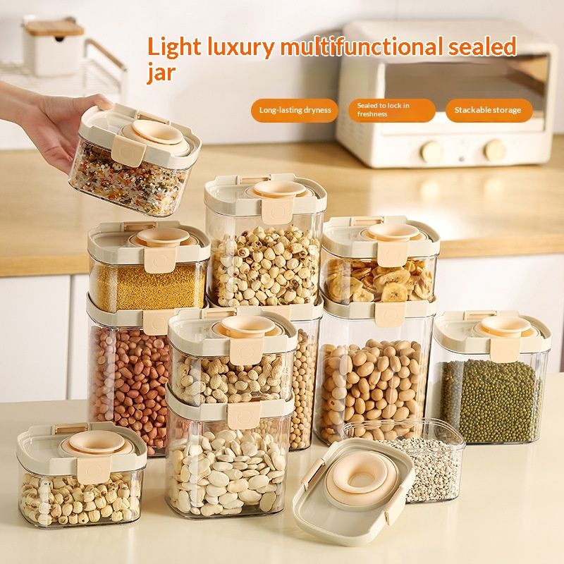 Lid-free Kitchen Storage Jar For Whole Grains And Cereals