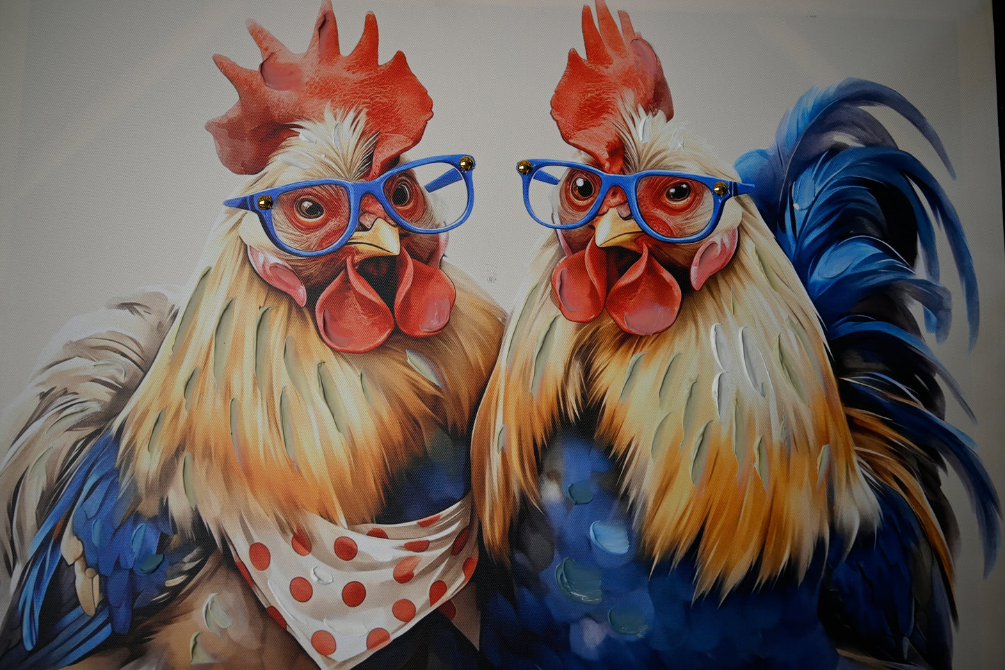 Farmhouse Rooster Wall Art, Rustic Chicken Pictures Wall Decor, Country Farm Coop Canvas Prints Painting, Framed Artwork For Kitchen Living Room Dining Room Bathroom Bedroom 24 X24
