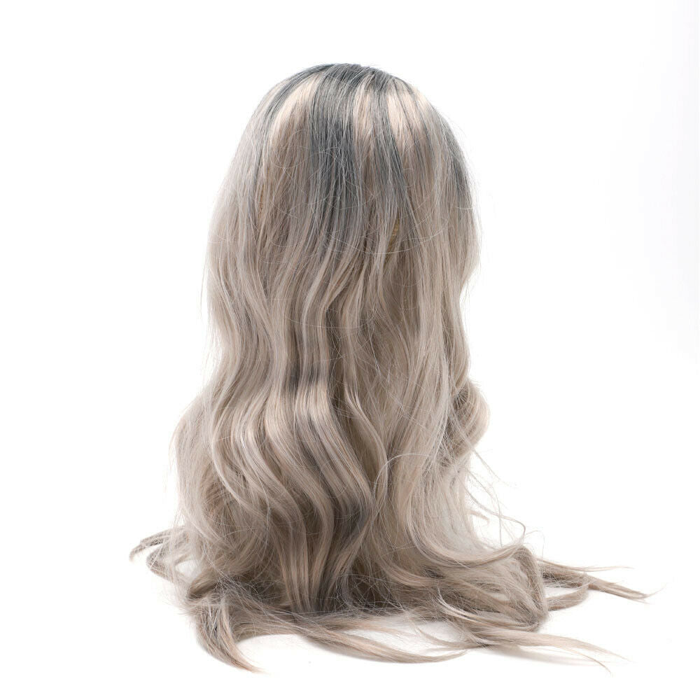 The New  Brown Gold Blonde Long Wavy Wig Synthetic Curly Hair Cosplay Fashion