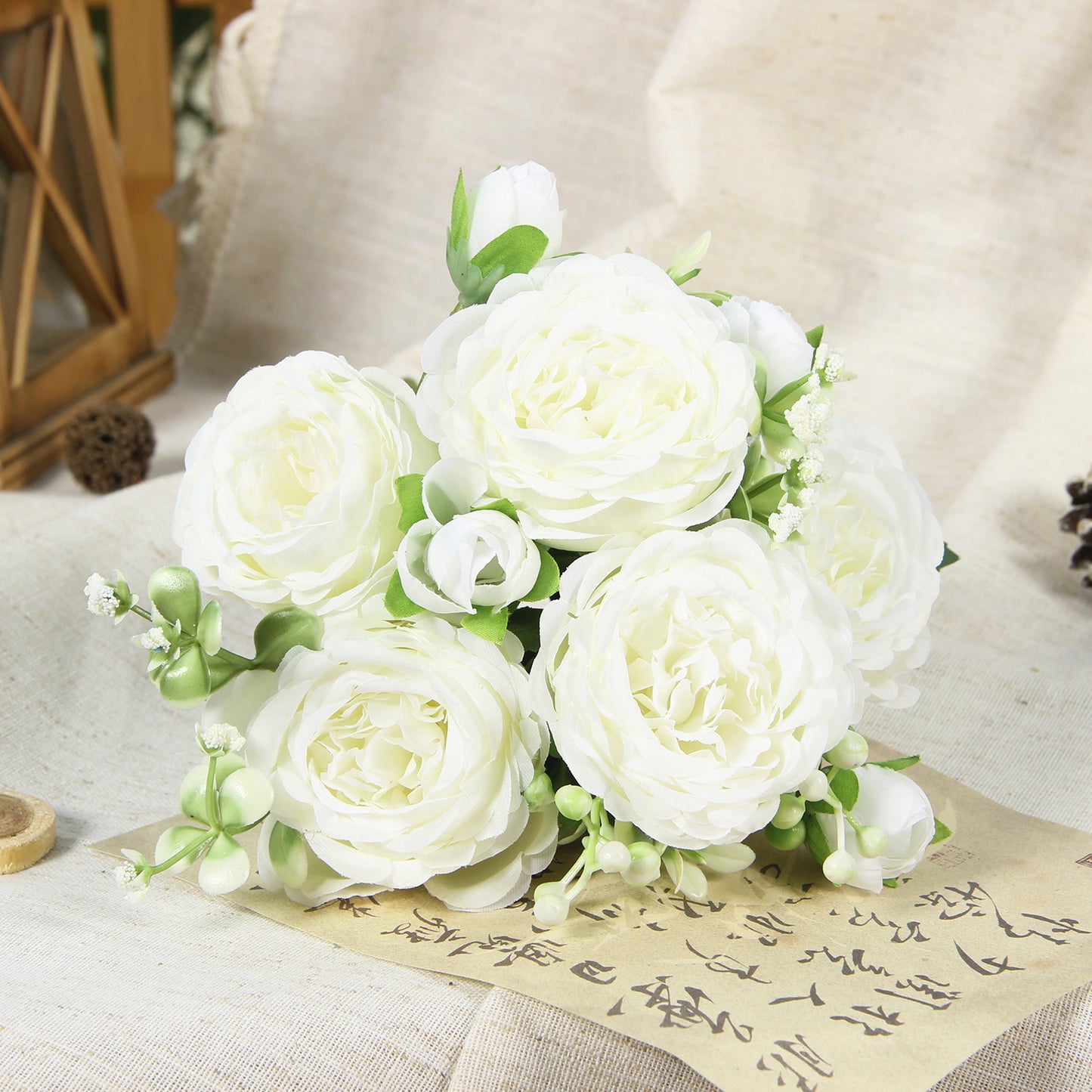 Home Wedding Rose Bouquet Made Of Silk Flowers
