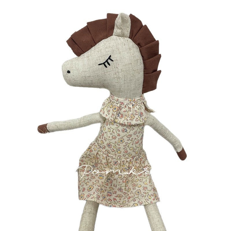 Korean-style Handmade Cotton-linen Doll Dress With Small Floral Print, CuteDesign