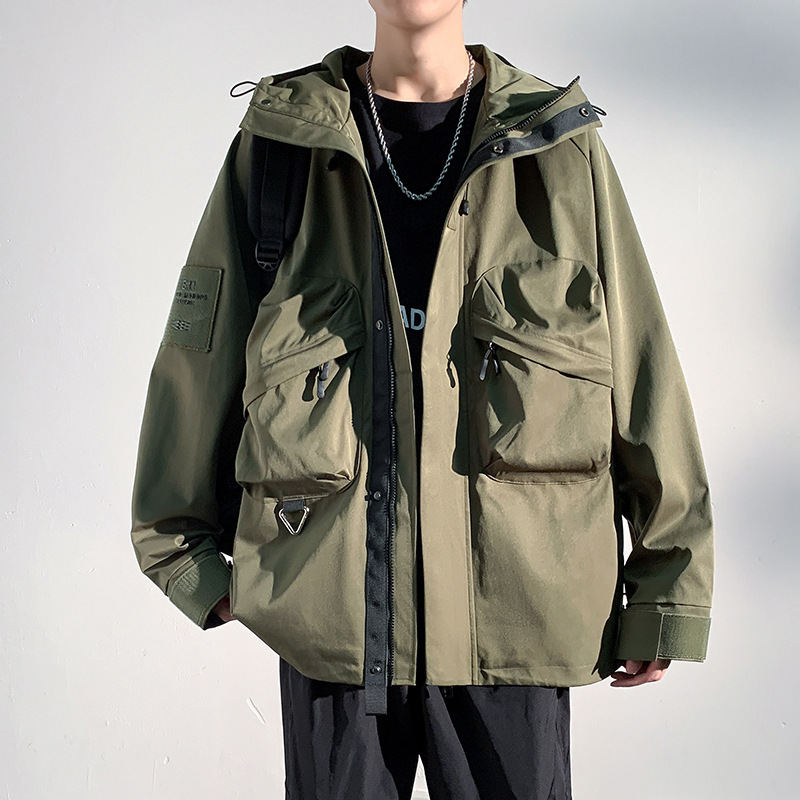 Mens Outdoor Workwear Versatile Casual Windbreaker Jacket