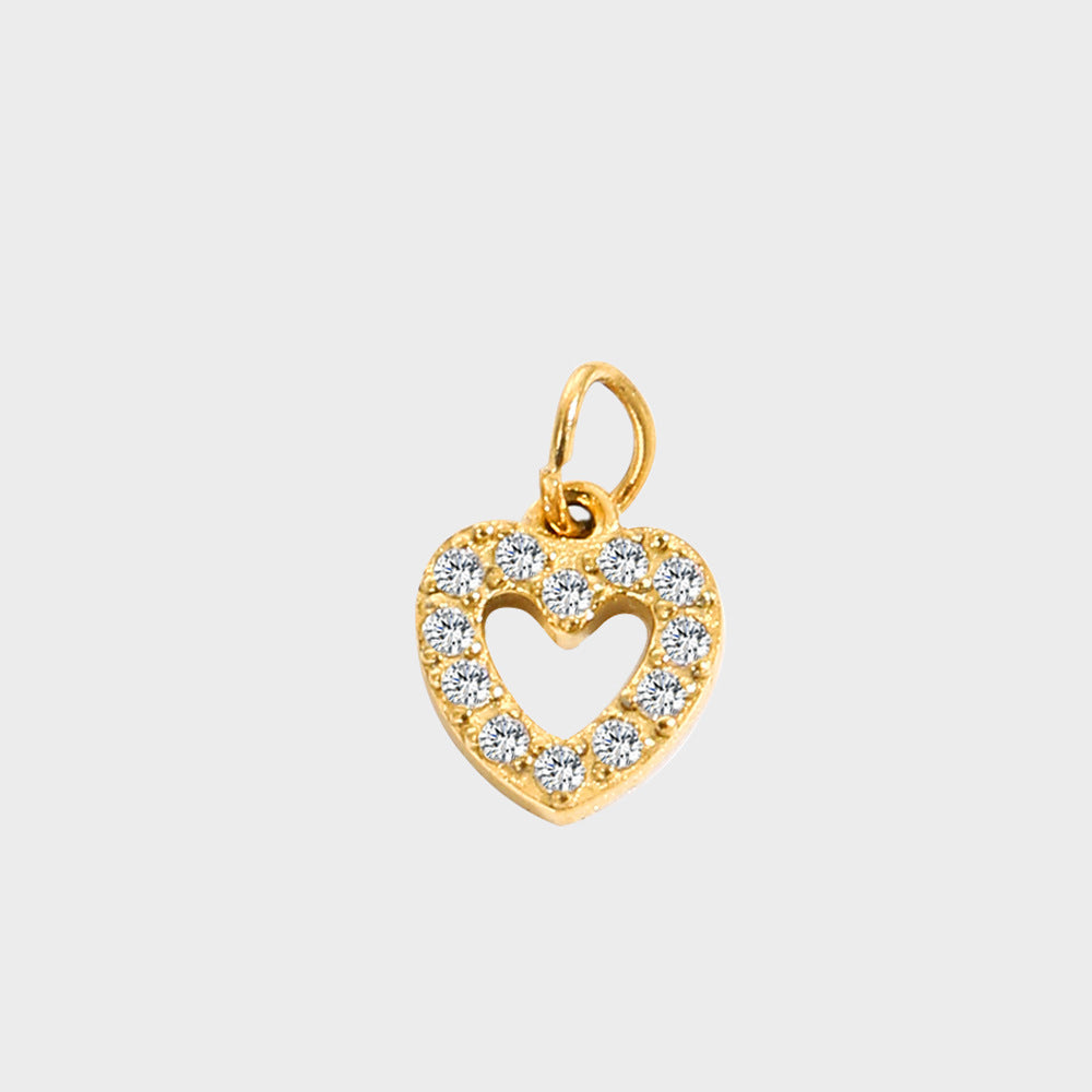 1 Piece 304 Stainless Steel Zircon Ion Plating 14K Gold Real Plated Letter Number Polished Stretch Adjustable Pendant DIY Jewelry Accessories