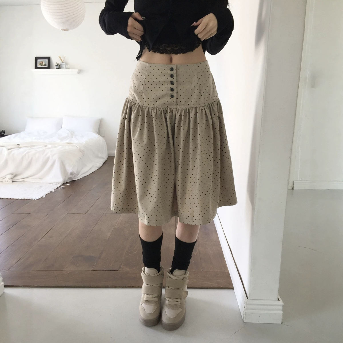 Korean-style Sweet And Versatile Polka-dot Age-reducing Skirt