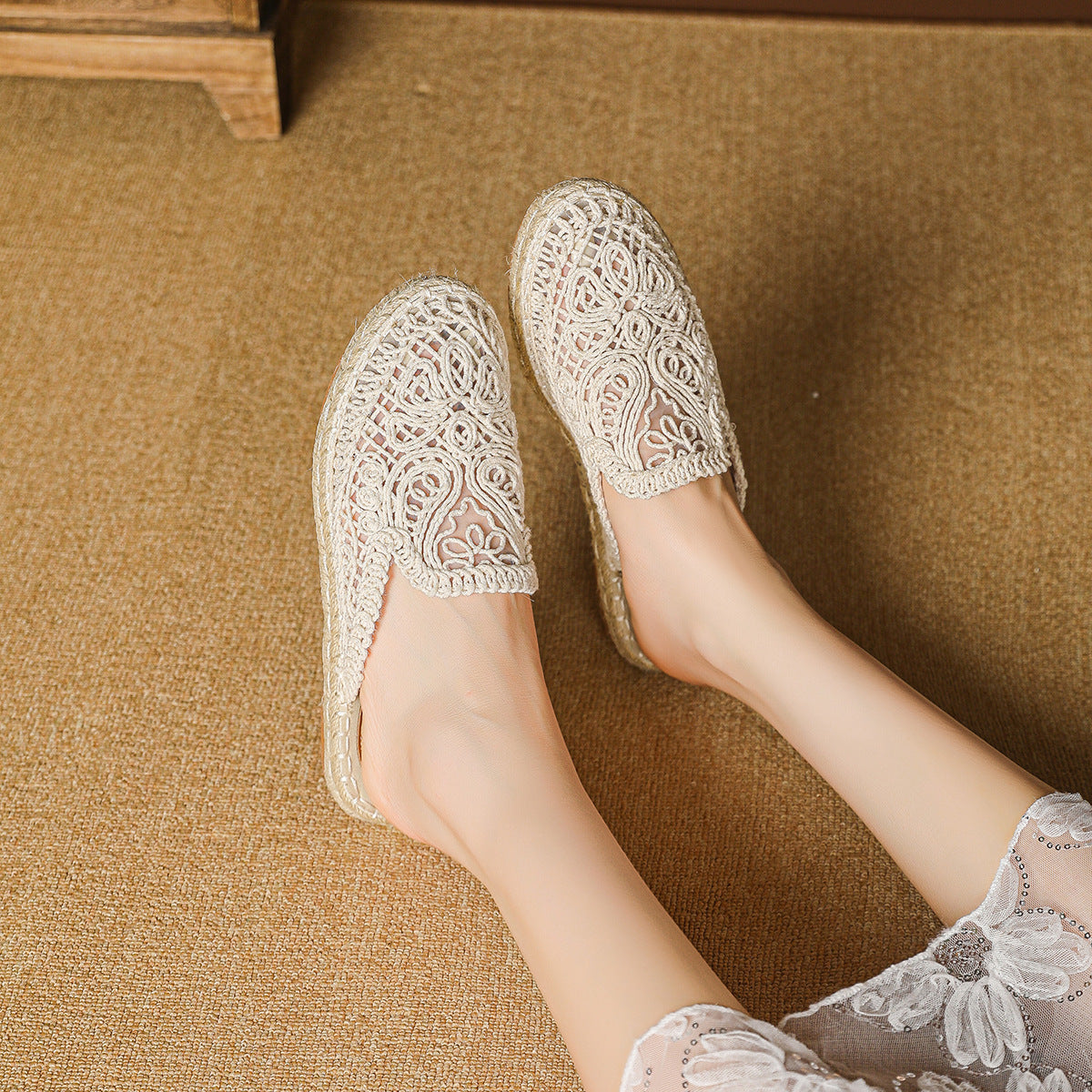 Baotou Hollowed-out Half-slipper Outdoor Round Toe Flat Slip On