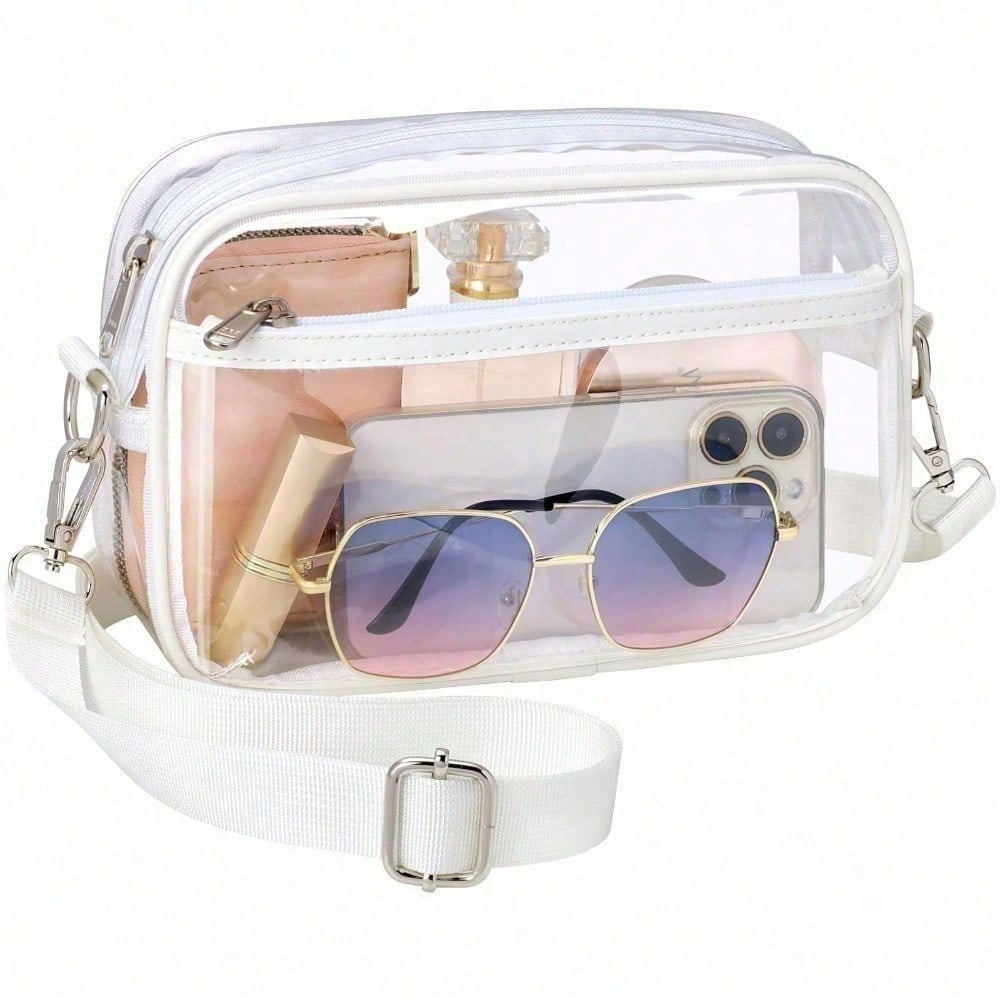 Clear Purse Stadium Transparent Messenger Bag Stadium Approved For Men And Women Clear CrossBody Bag, Clear Bag, Purse, Black Purse, Carteras Para Mujer, Summer, Valentine's Day Gifts, Romantic Gifts