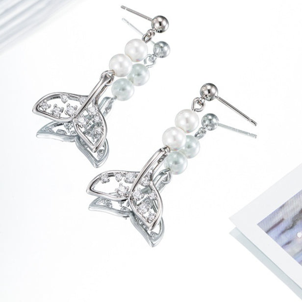 Imitation Pearl Women's Fashion Korean Style Temperamental Earrings