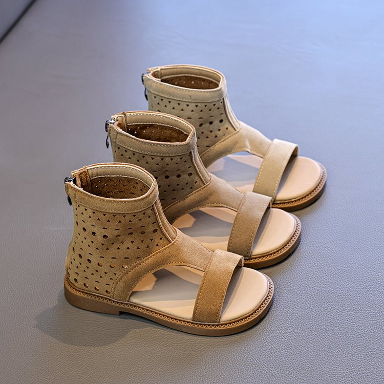 2026 Summer New Kids Shoes, Korean Style Hollow Out Sandals, Elegant Roman Fashion Sandals For Girls And Big Kids