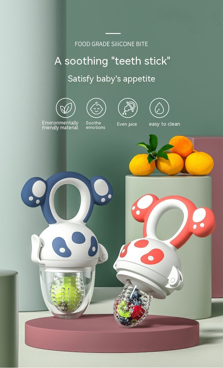 Happy Bite Baby Teether Non-staple Food Fruit Feeding Artifact Baby Pacifier Silicone Hand Guard Molar Rod Wholesale