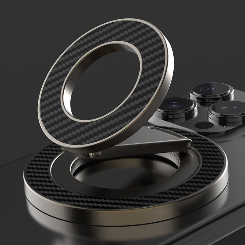 360 Degrees Rotating Car Folding Double-sided Magnetic Fastened Ring Mobile Phone Holder